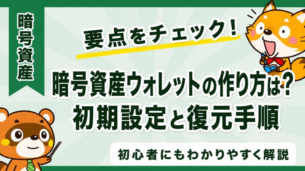 暗号資産ウォレットの作り方は？初期設定と復元手順