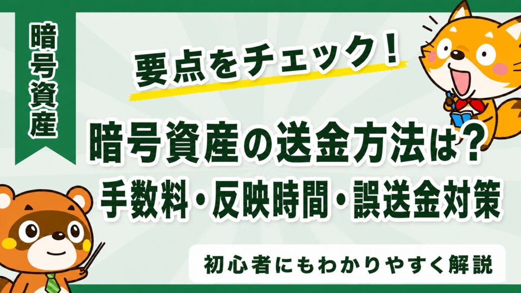 暗号資産の送金方法は？手数料・反映時間・誤送金対策