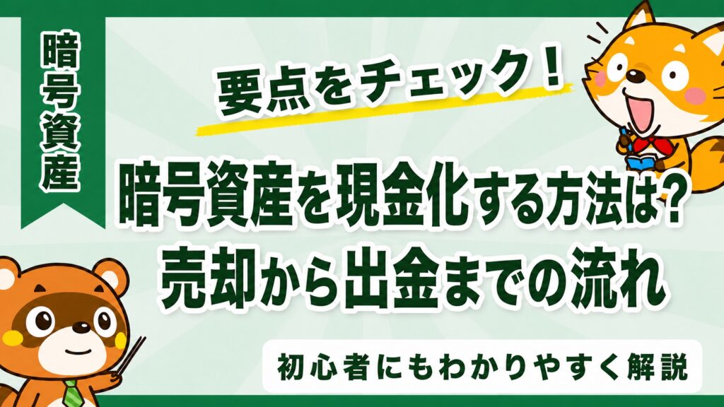暗号資産を現金化する方法は？売却から出金までの流れ
