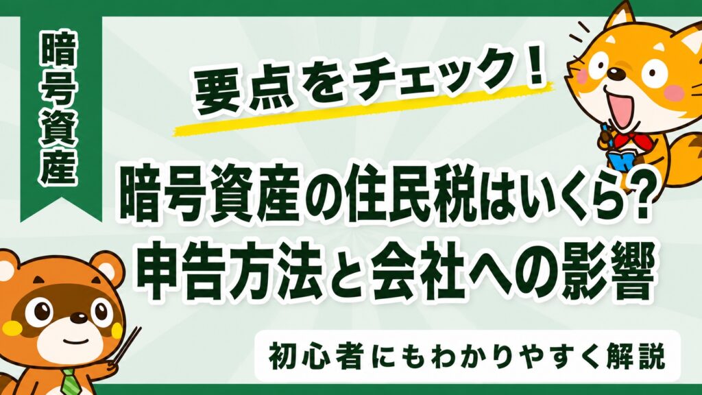 暗号資産の住民税はいくら？申告方法と会社への影響