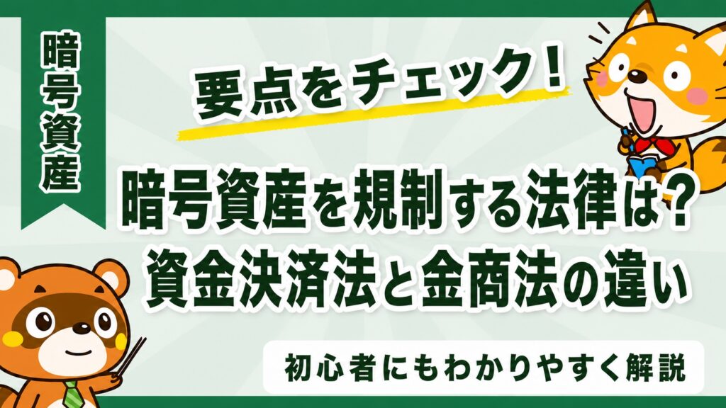 暗号資産を規制する法律は？資金決済法と金商法の違い
