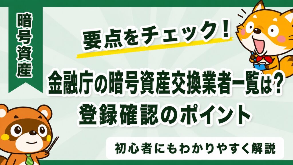 金融庁の暗号資産交換業者一覧は？登録確認のポイント