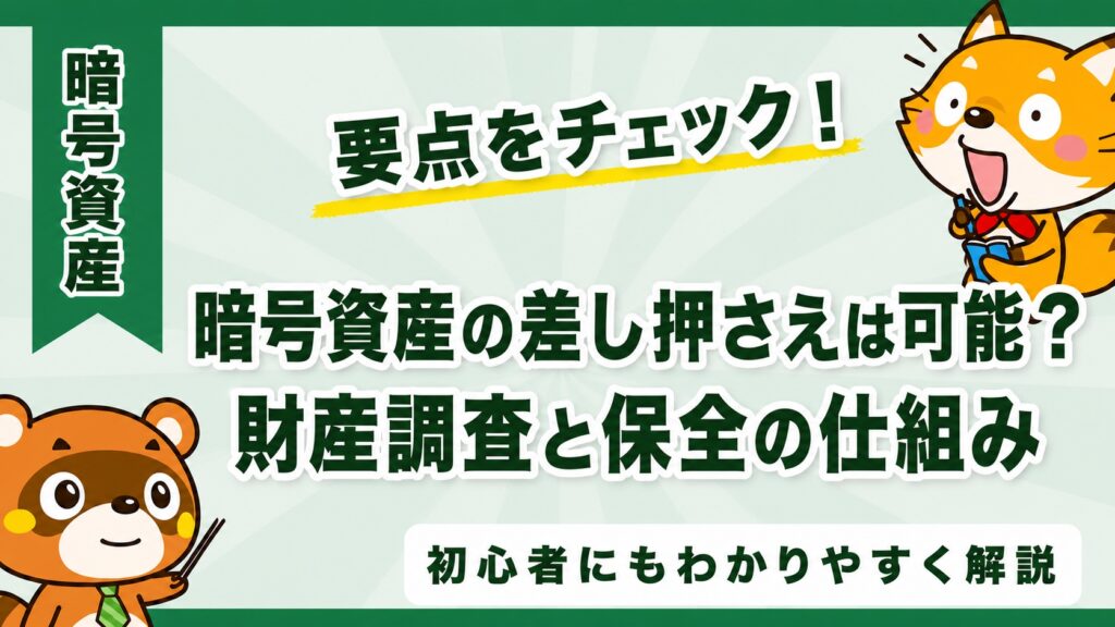 暗号資産の差し押さえは可能？財産調査と保全の仕組み