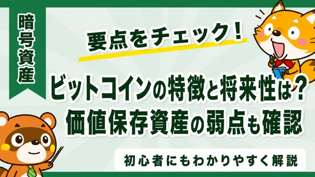 ビットコインの特徴と将来性は？価値保存資産の弱点も確認