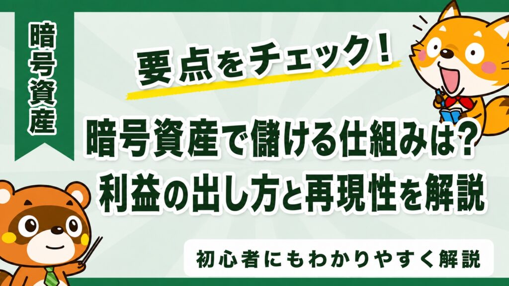 暗号資産で儲ける仕組みは？利益の出し方と再現性を解説
