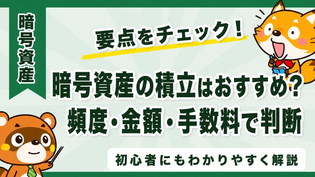 暗号資産の積立はおすすめ？頻度・金額・手数料で判断
