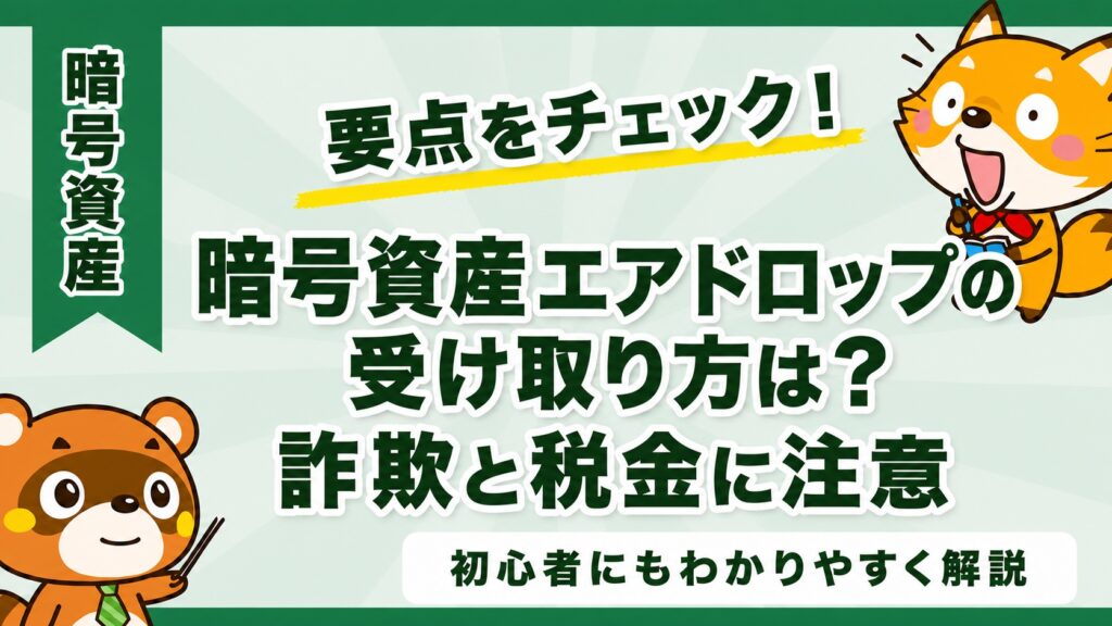 暗号資産エアドロップの受け取り方は？詐欺と税金に注意
