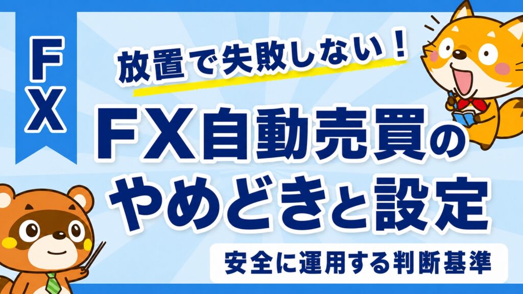 FX自動売買のやめどきと設定！放置で失敗しない運用