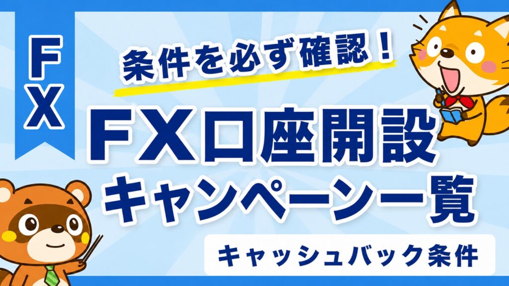 FX口座開設キャンペーン一覧！キャッシュバック条件