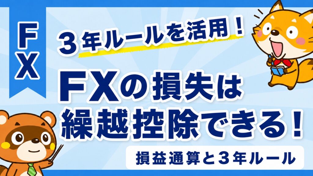 FXの損失は繰越控除できる！損益通算と3年ルール