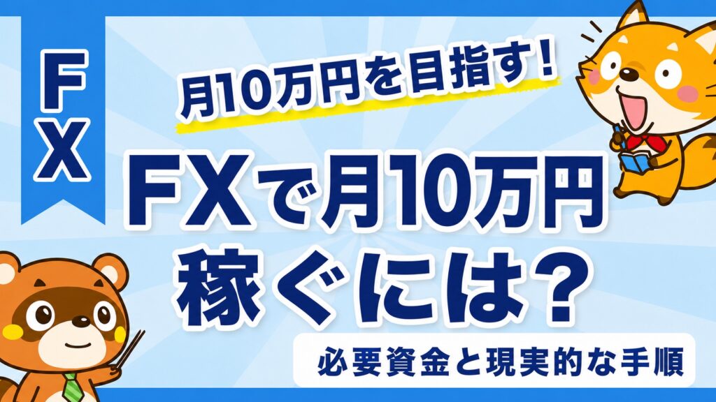 FXで月10万円稼ぐには？必要資金と現実的な手順
