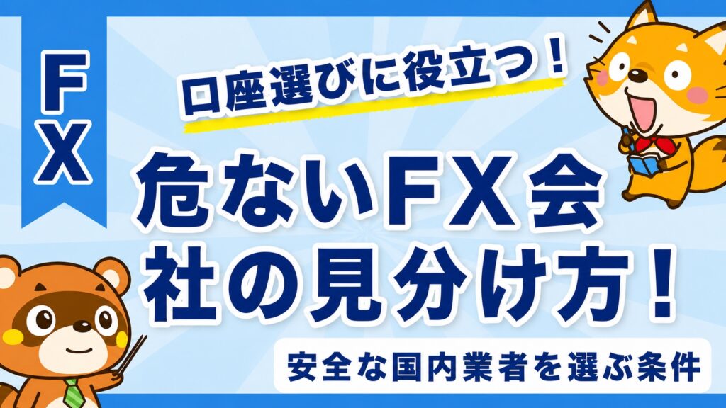 危ないFX会社の見分け方！安全な国内業者を選ぶ条件