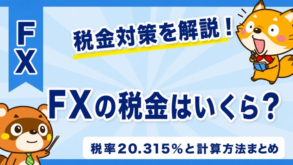 FXの税金はいくら？税率20.315%と計算方法まとめ