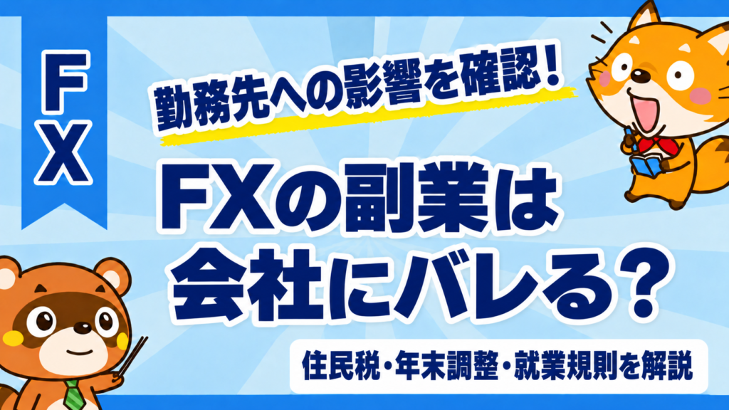 FXの副業は会社にバレる？住民税・年末調整・就業規則を解説