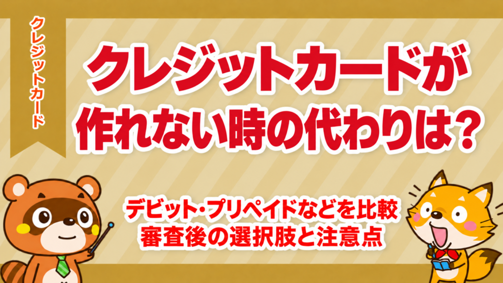 クレジットカードが作れない時の代わりは？デビット・プリペイドなどを比較