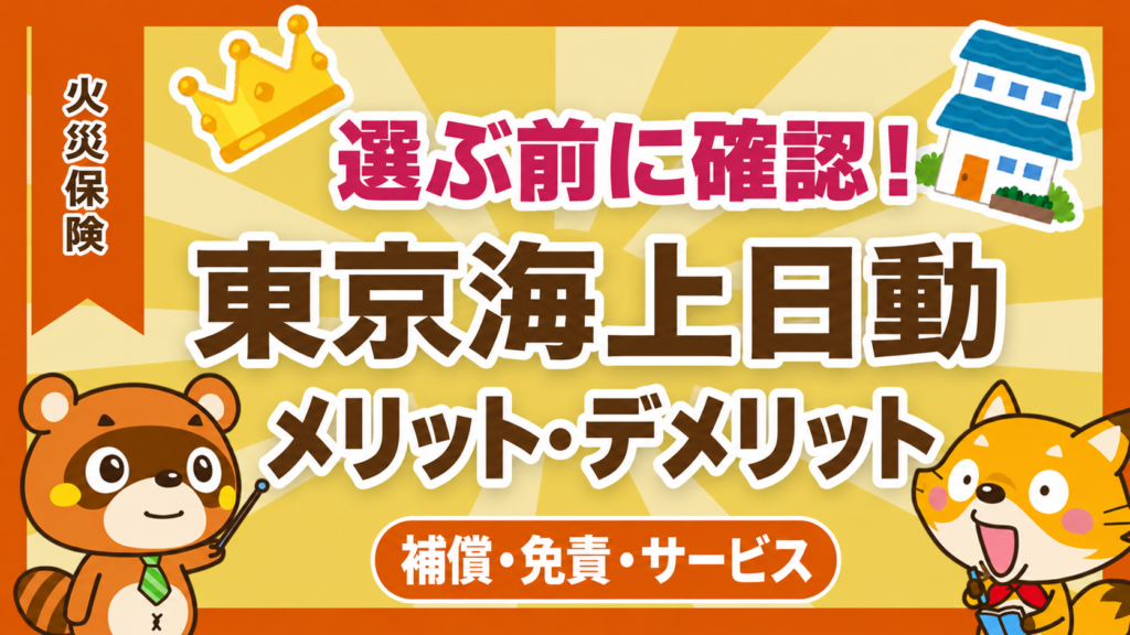 東京海上日動の火災保険 メリット・デメリット。補償・免責・サービスを確認
