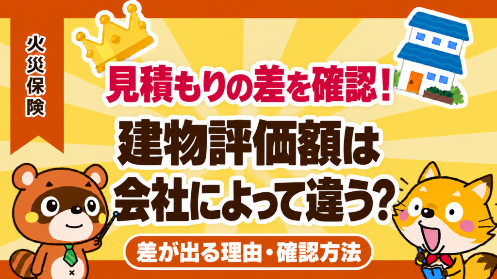 火災保険の建物評価額は会社によって違う？差が出る理由と確認方法
