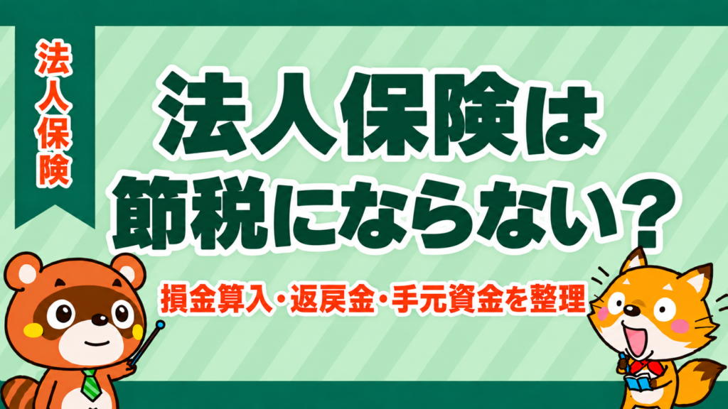 法人保険は節税にならない？損金算入・返戻金・手元資金を整理