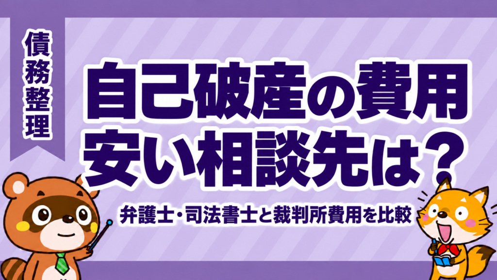 自己破産の費用が安い相談先｜弁護士・司法書士と裁判所費用を比較