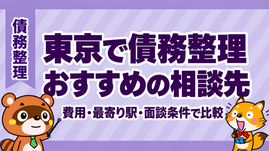 東京で債務整理を相談する方へ。費用・最寄り駅・面談条件でおすすめの相談先を比較
