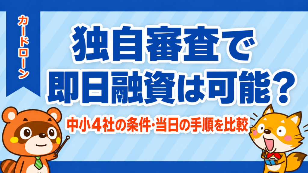 独自審査で即日融資は可能？中小4社の条件・当日の手順を比較