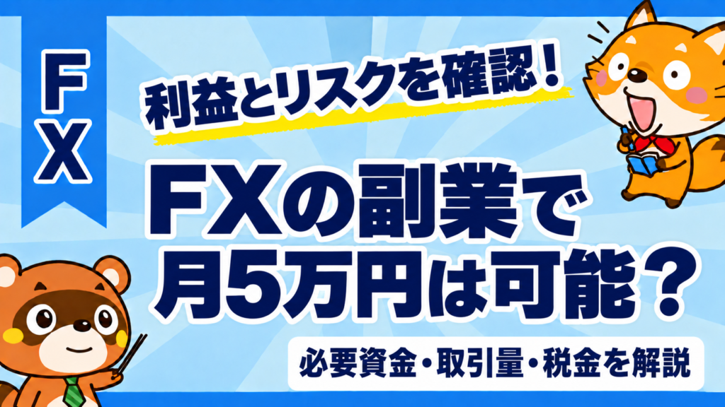 FXの副業で月5万円は可能？必要資金・取引量・税金を解説