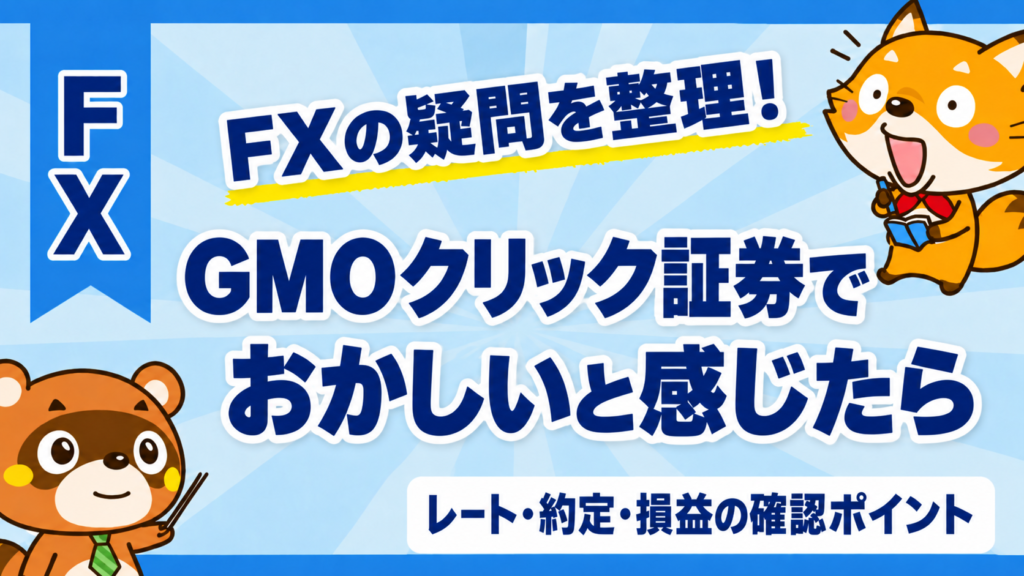 GMOクリック証券でおかしいと感じたら｜レート・約定・損益の確認ポイント