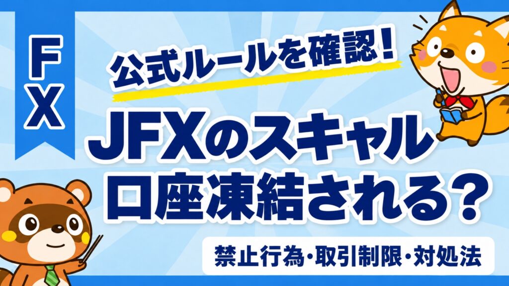 JFXのスキャルピングで口座凍結される？公式ルール・禁止行為・取引制限・対処法