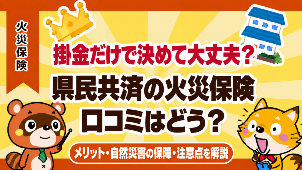 県民共済の火災保険の口コミとメリット・自然災害の保障・注意点を解説
