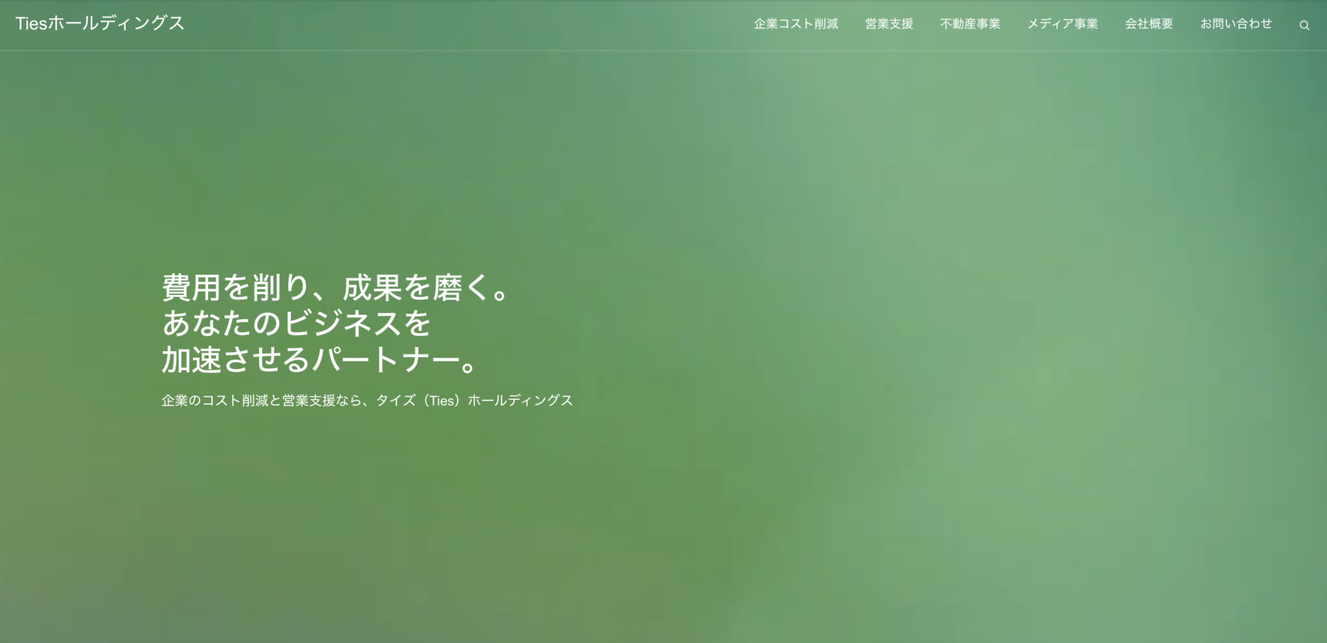 タイズホールディングス公式サイト。企業のコスト削減と営業支援のご案内